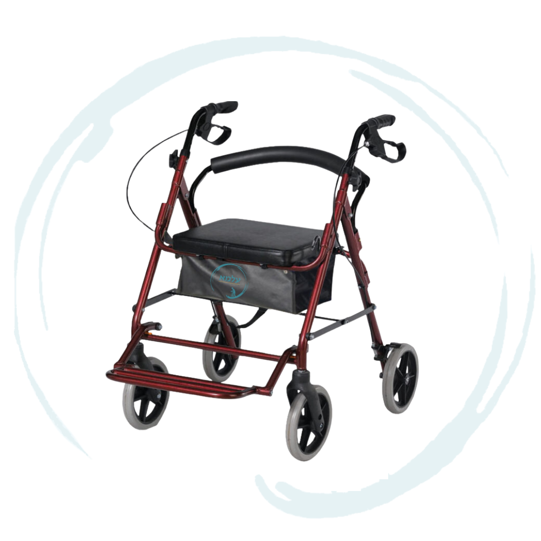 רולטור 4 גלגלים עם רגלית לישיבה דו כיוונית