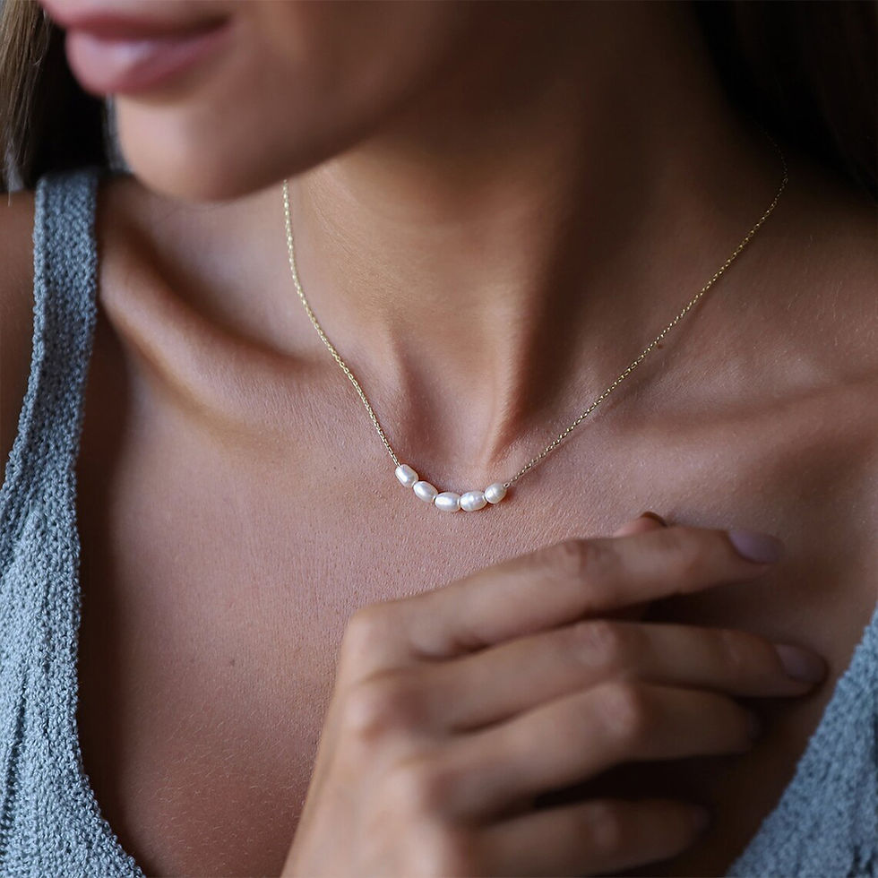 Thumbnail: eManco Hot Simple 5 Create Pearls Choker Necklaces Wedding Bride Jewelry Women's