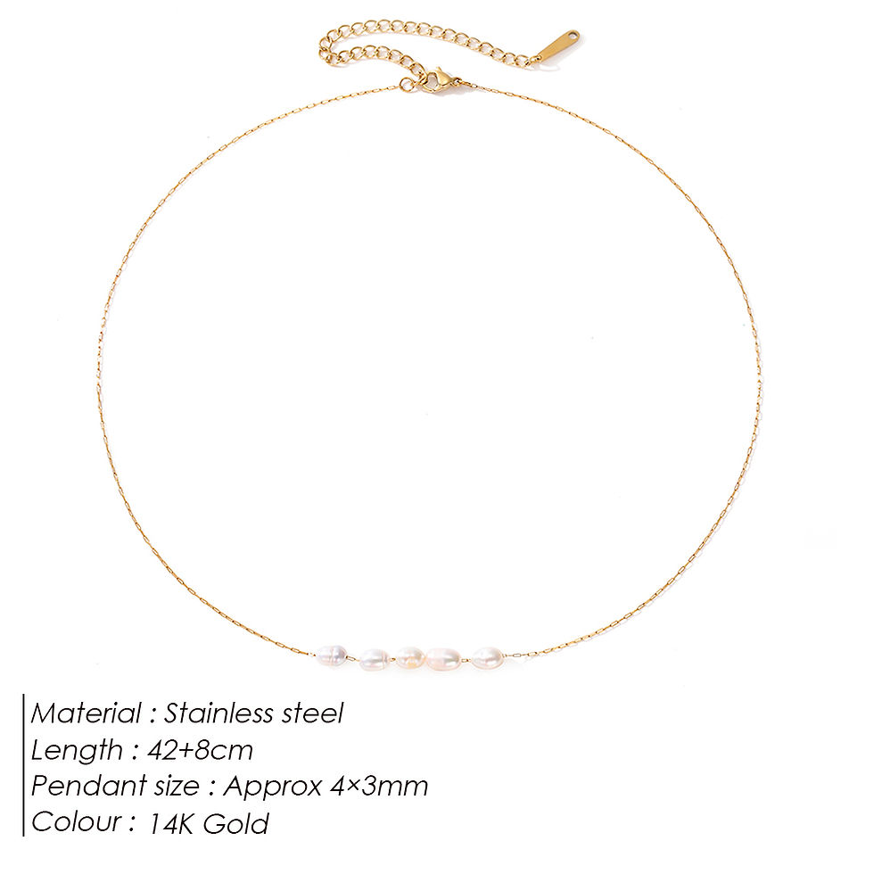 Thumbnail: eManco Hot Simple 5 Create Pearls Choker Necklaces Wedding Bride Jewelry Women's