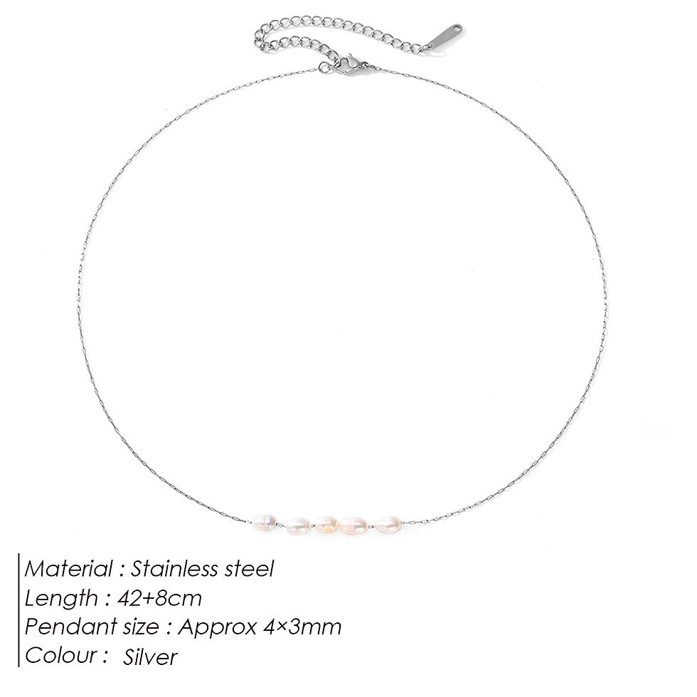 Thumbnail: eManco Hot Simple 5 Create Pearls Choker Necklaces Wedding Bride Jewelry Women's