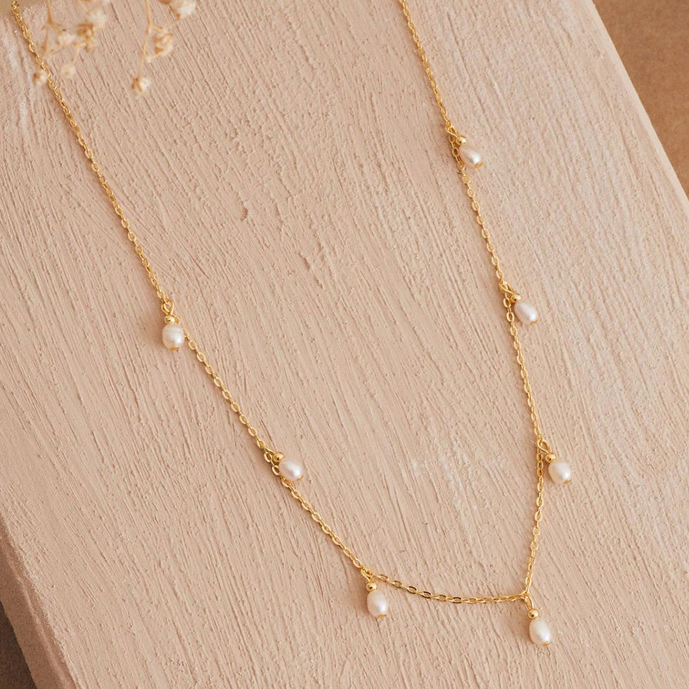 Thumbnail: Stainless Steel Pearl Pendant Necklace Clasp Chain Fine Chain