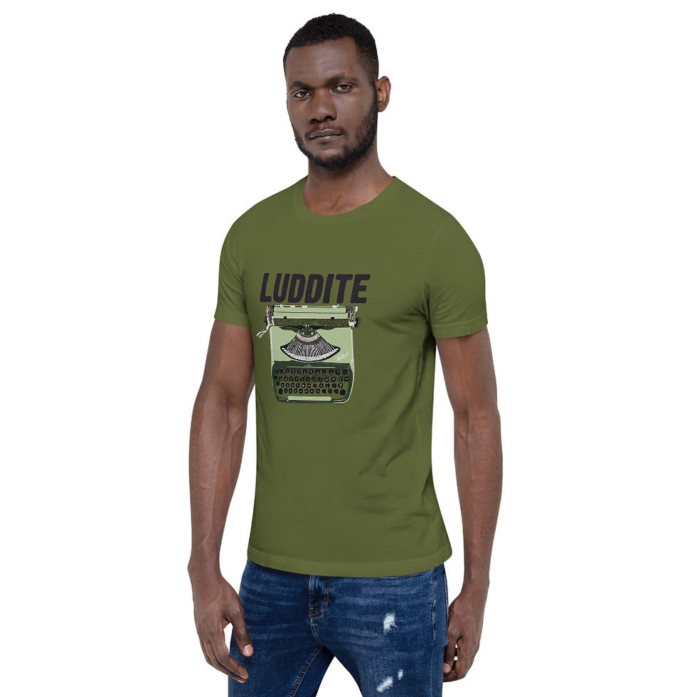 Thumbnail: Luddite Typewriter T-shirt - All-Gender 