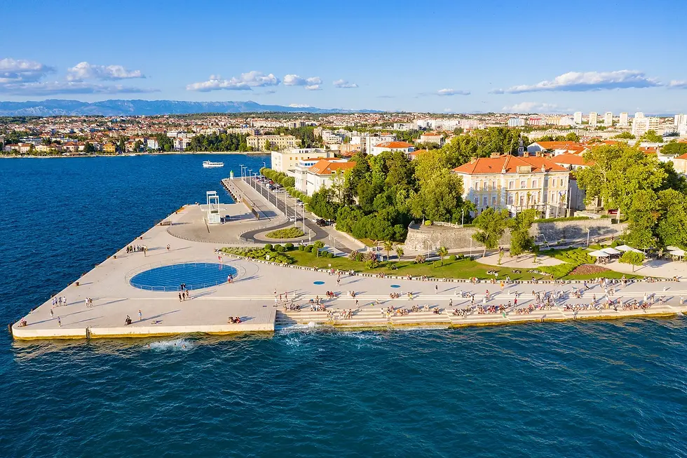 The Sea Organ and Greeting to the Sun in Zadar. Photo from Wikimedia Commons by Ainz Ooal Gown.