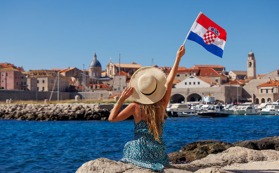 Beautiful panoramic view of beach and Dubrovnik city landscape- travel, vacation, tour tou