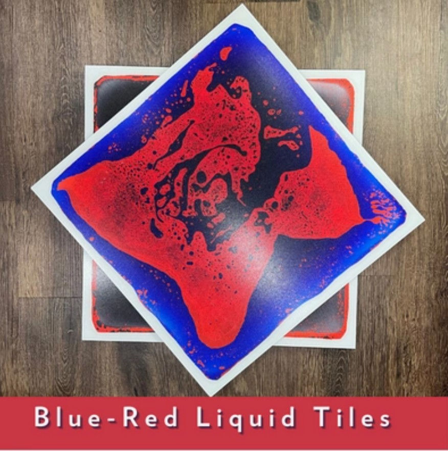 Thumbnail: Blue - Red - Colorful Liquid Tiles - Large 1pc.