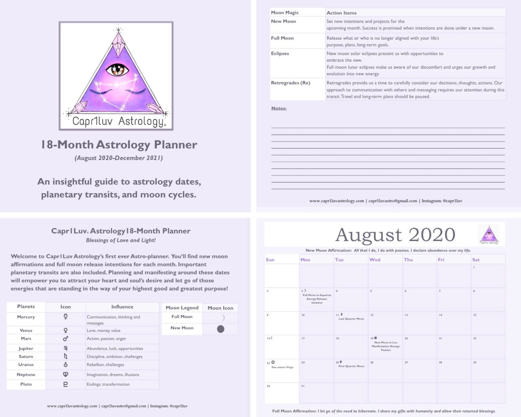 18-Month General Astrology Calendar & Planner