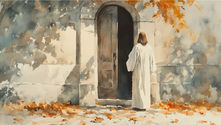 Jesus Standing Outside Open Door