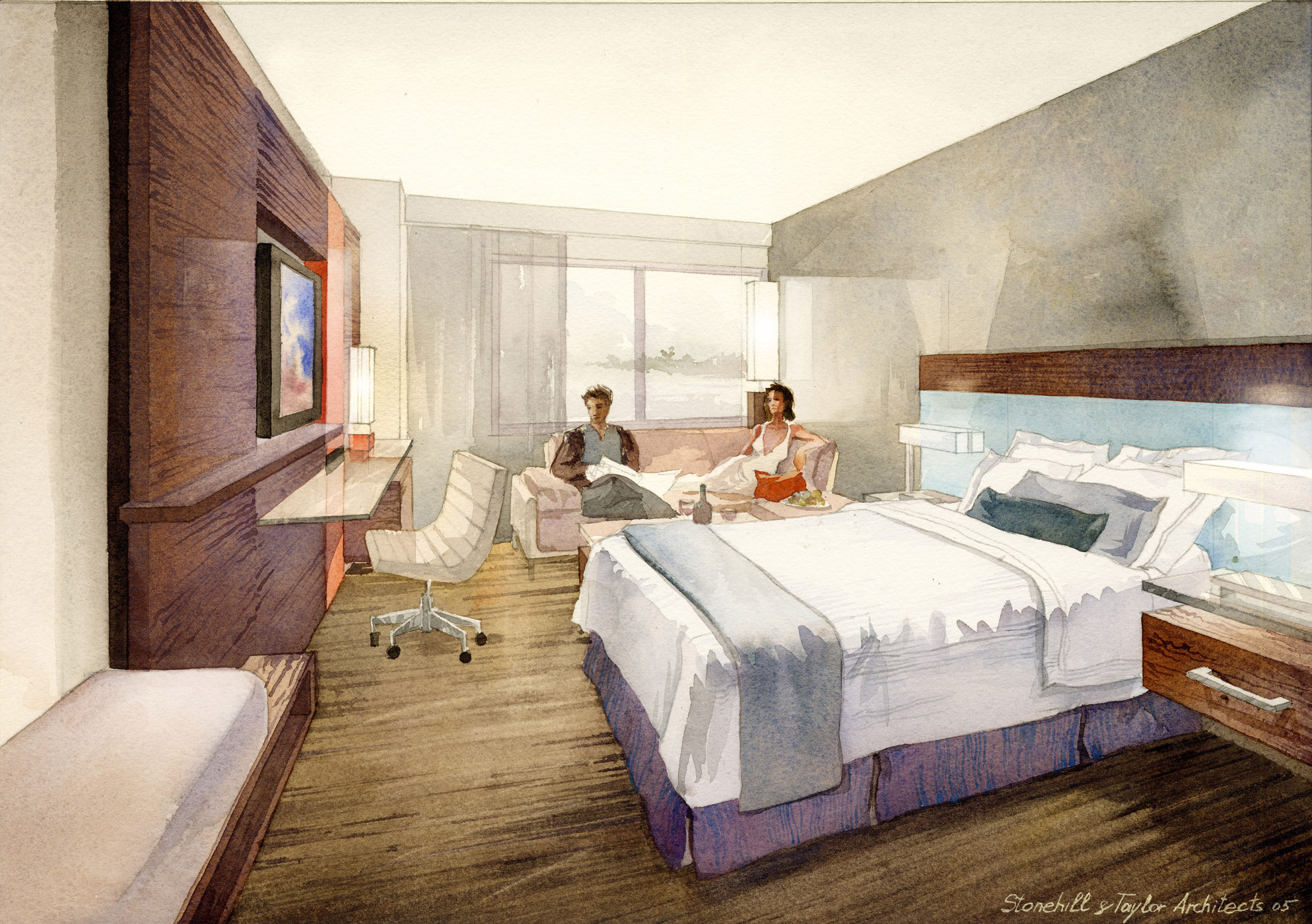 Westin Hotel, model room, New York