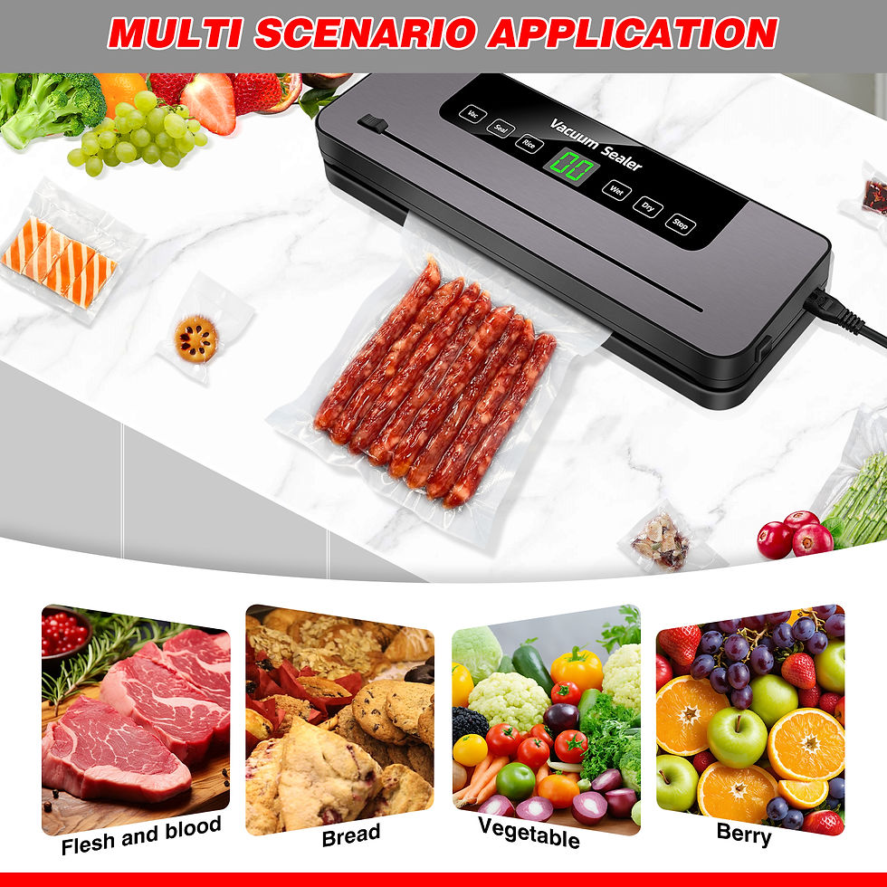 Thumbnail: Vacuum Sealer,Automatic Food Vacuum Sealer,5 modes,with 10 sealing pockets and b