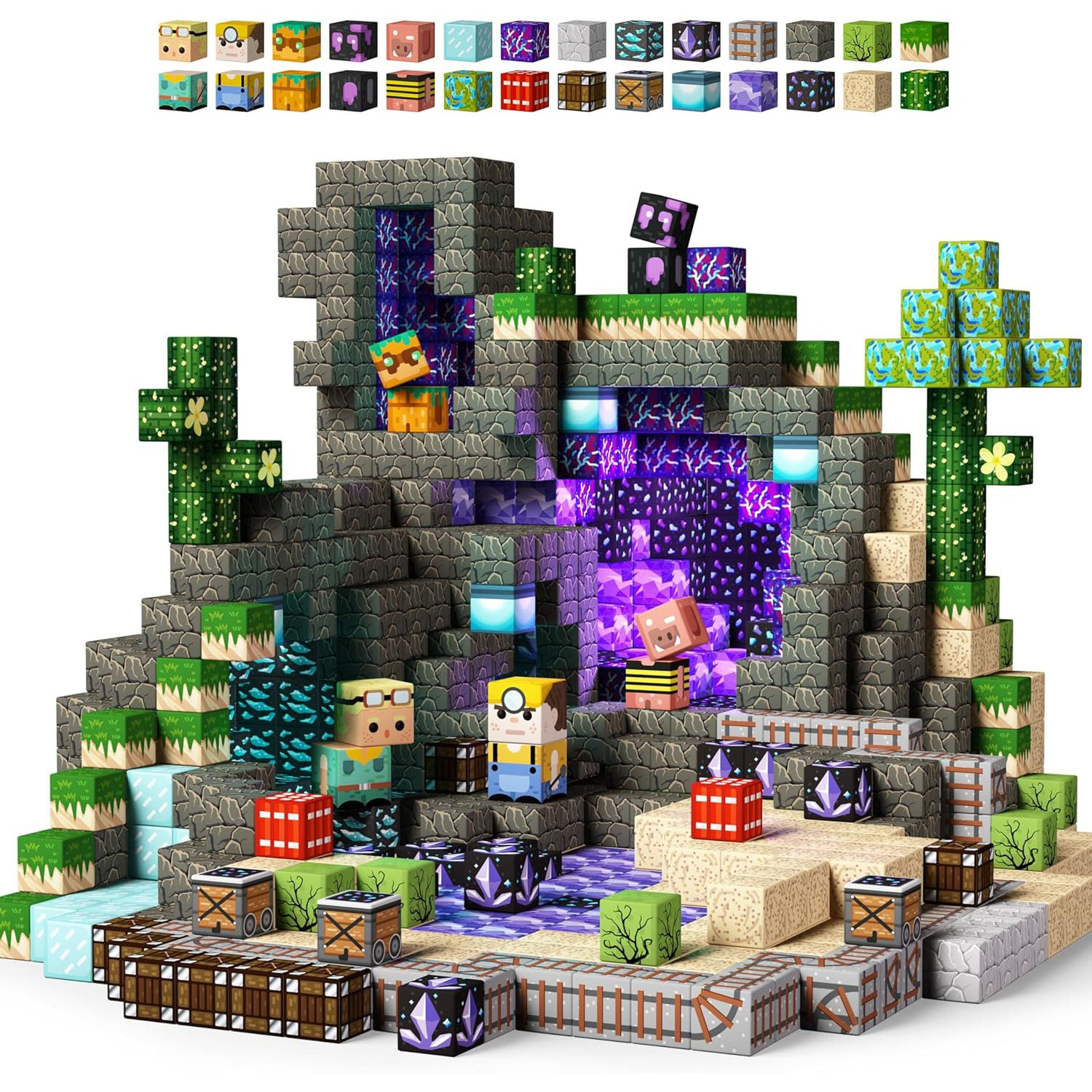 Magnetic Building Blocks Mine World Magnetic Mine Exploration Construction Brick