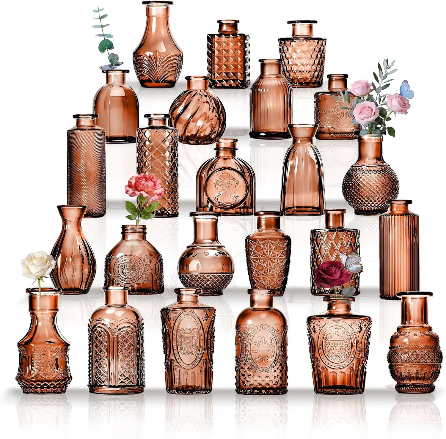 Amber Bud Vases