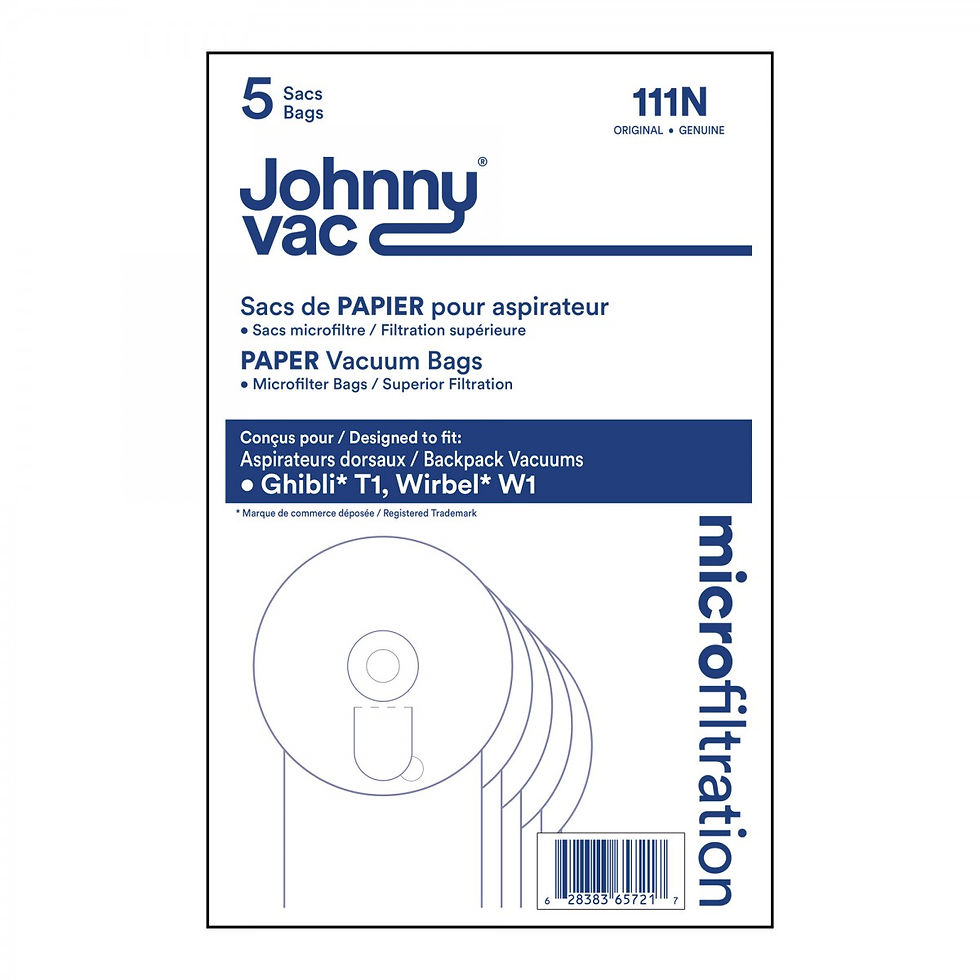 Thumbnail: Johnny Vac Round Paper Vacuum Bag For JVT1 And Ghibli - 5 Bags