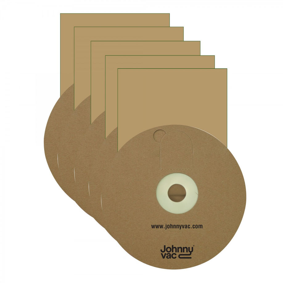 JOHNNY VAC ROUND PAPER VACUUM BAG FOR JVT1 AND GHIBLI - 5 BAGS