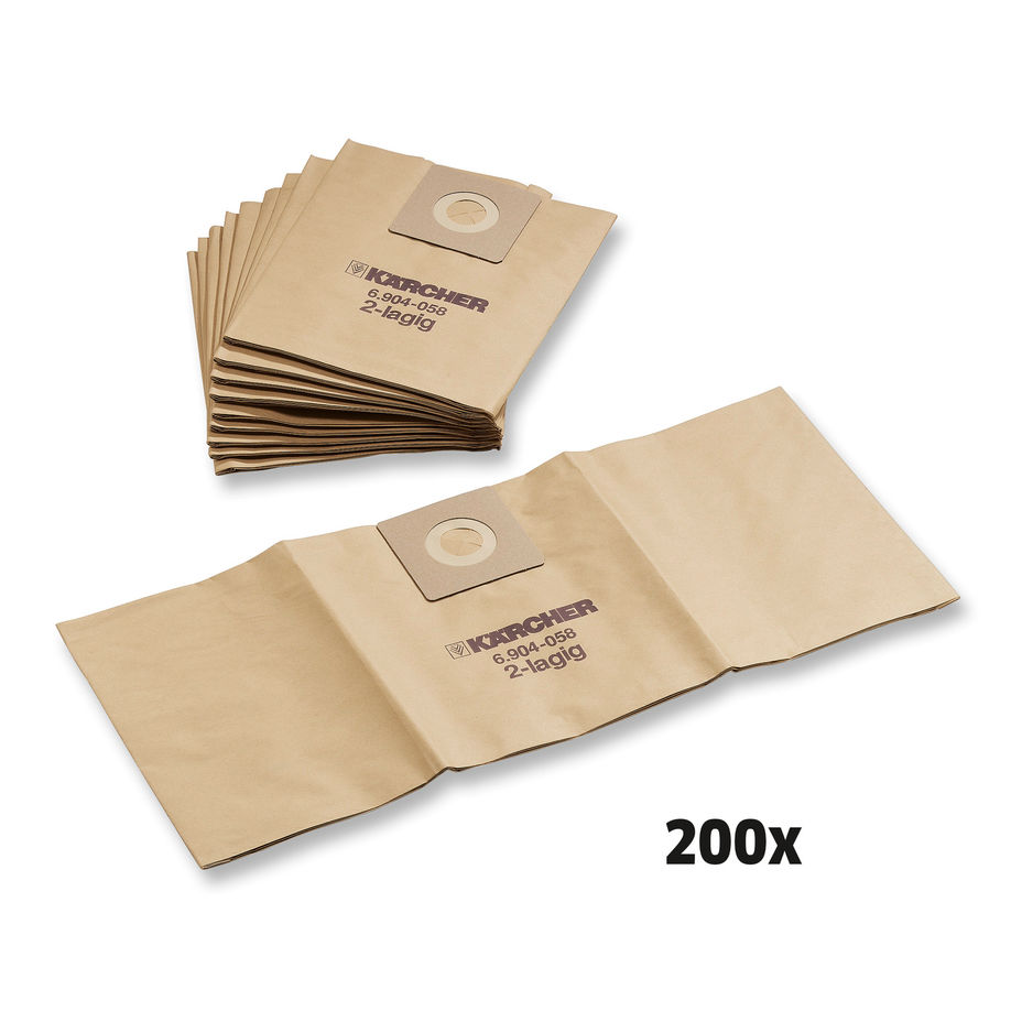 KARCHER PAPER FILTER BAGS, 200 PIECE(S), T 121