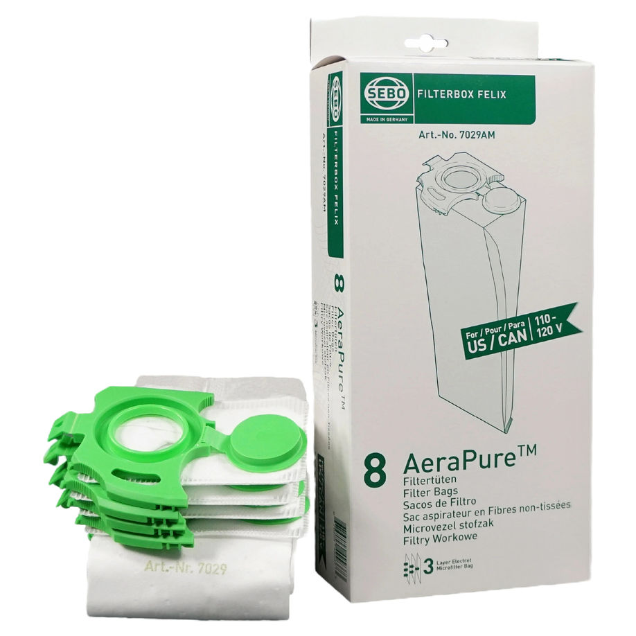 SEBO FELIX-SERIES AERAPURE FILTER BAGS - 8BAGS