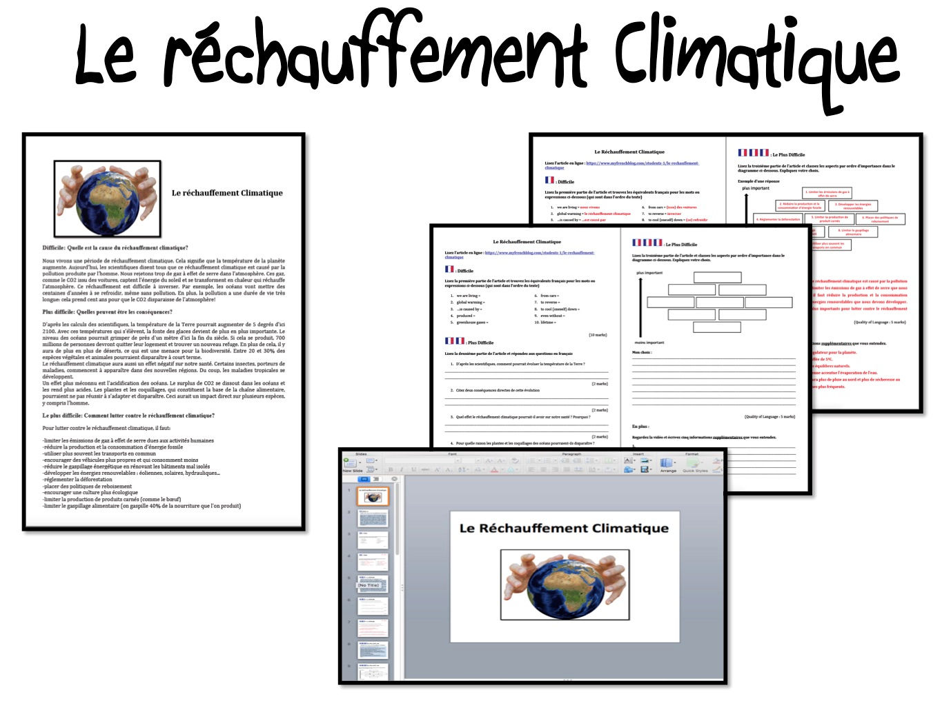 Le Réchauffement Climatique-Activities