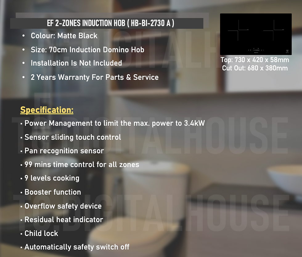 Thumbnail: EF 70cm 2-Zones HB-BI-2730-A Induction Cookehob
