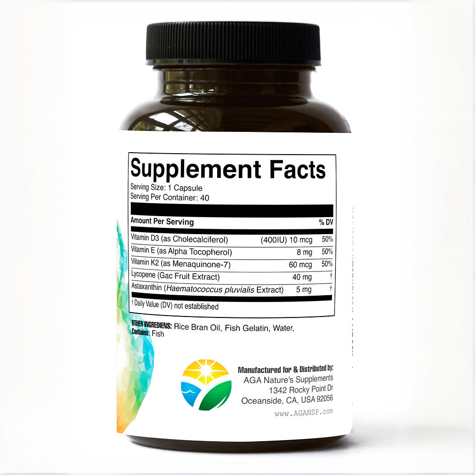 Lycopene with Astaxanthin Supplement Facts