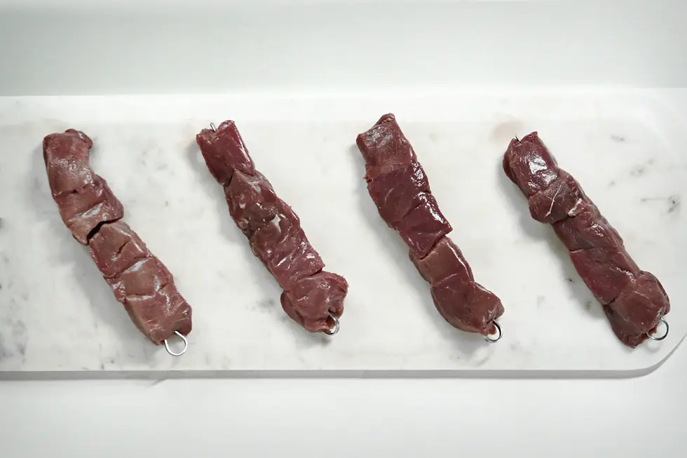 Wildschwein Spiess gekocht liegend von Oben