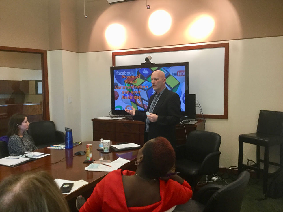 Leadership communication expert presenting to a group.