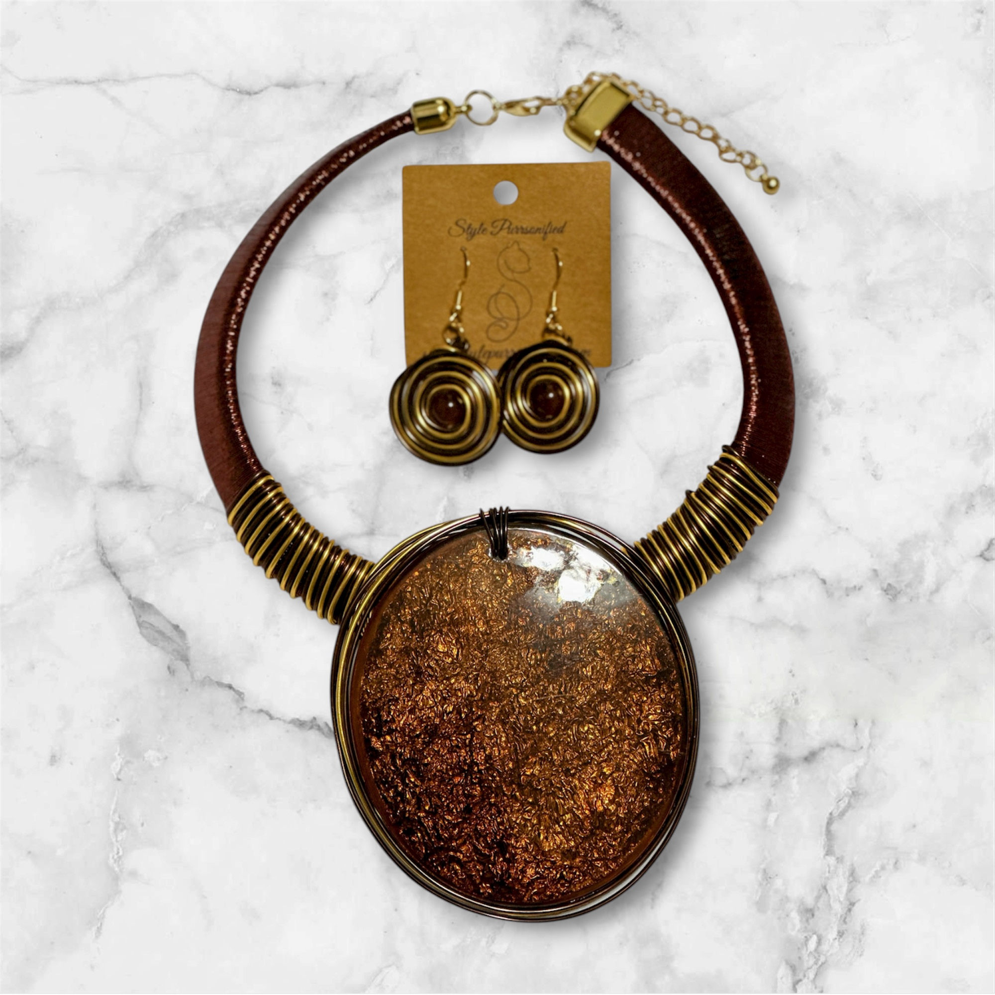 Large Oval Statement Necklace Set