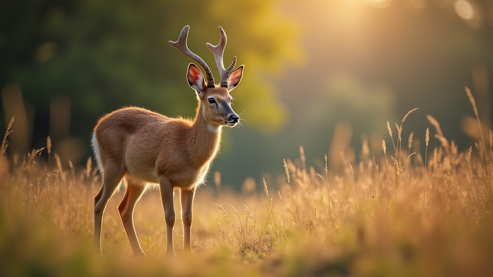 Vue rapprochée d'un chevreuil mâle dans son habitat naturel
