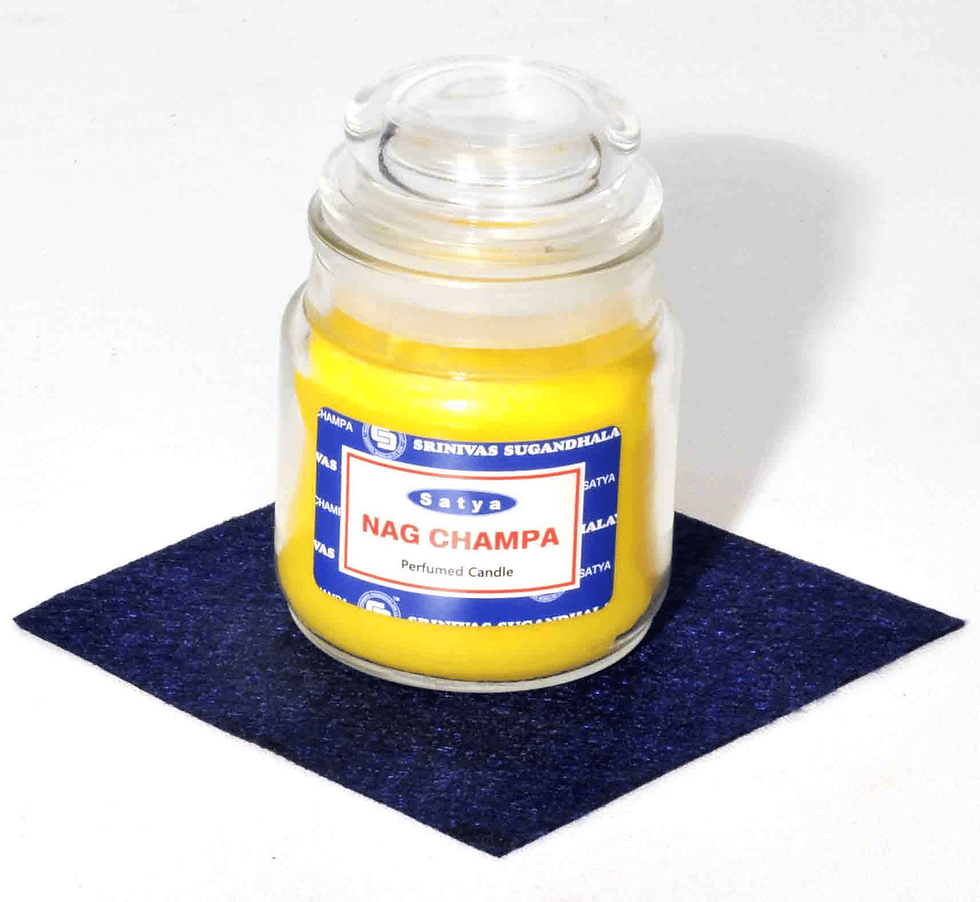 R. Expo/Song Pillar Candle Nag Champa 3 Oz Glass Jar