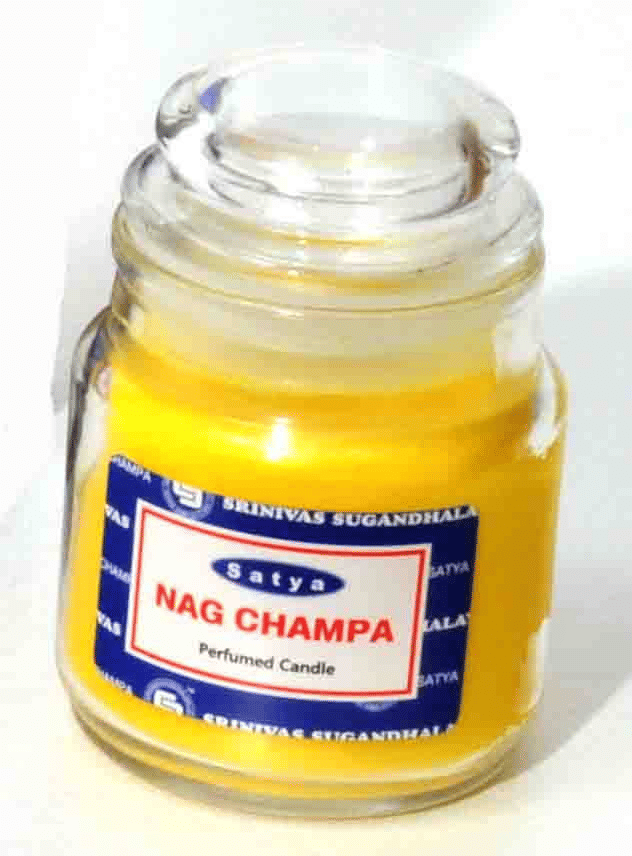 R. Expo/Song Pillar Candle Nag Champa 3 Oz Glass Jar
