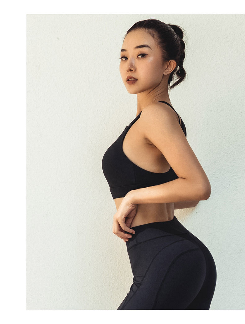 Thumbnail: New Yoga Top with Cross Back and Sports Bra Design