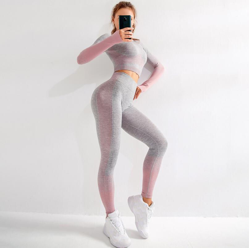 Thumbnail: Seamless High-Stretch Yoga Outfit with Crop Top and Leggings