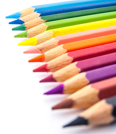 Row of Colored Pencils