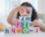 child with blocks