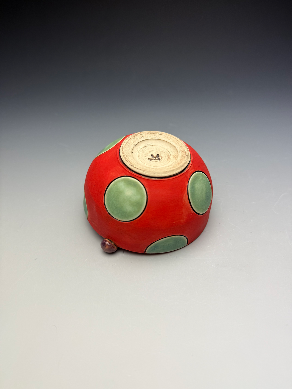 Thumbnail: Lil' Dot Bowl- Red and Turquoise