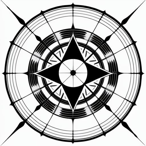 Abstract black and white geometric star design