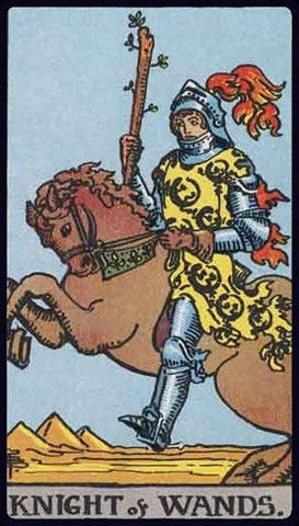 Knight horseback, Rider-Waite Tarot card