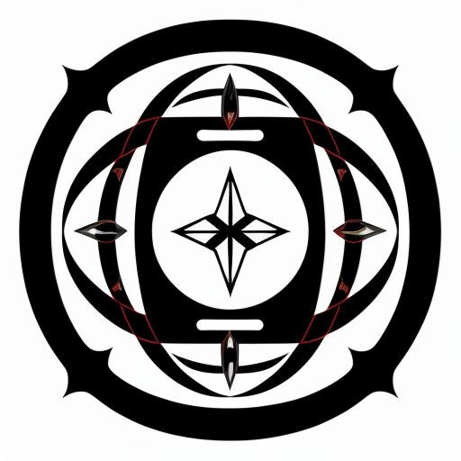 Abstract black and white symbol with four-pointed star