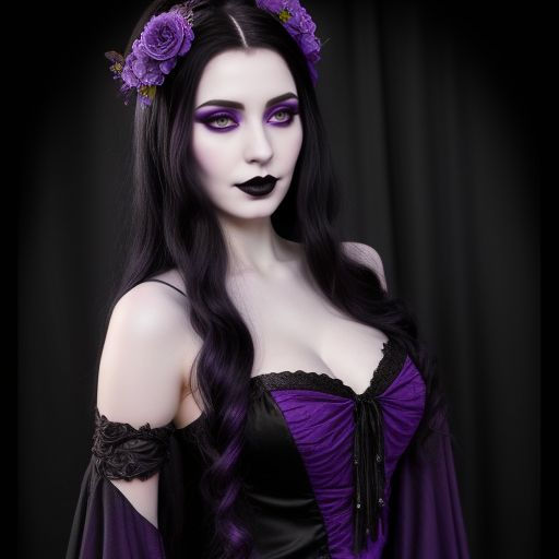 Portrait of a woman in purple gothic attire