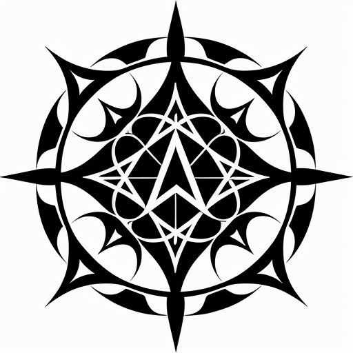 Abstract black and white tribal tattoo design