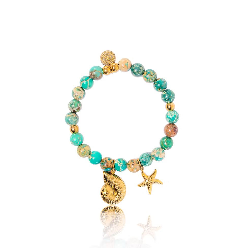 Madamirma bracelet Aqua coquillage