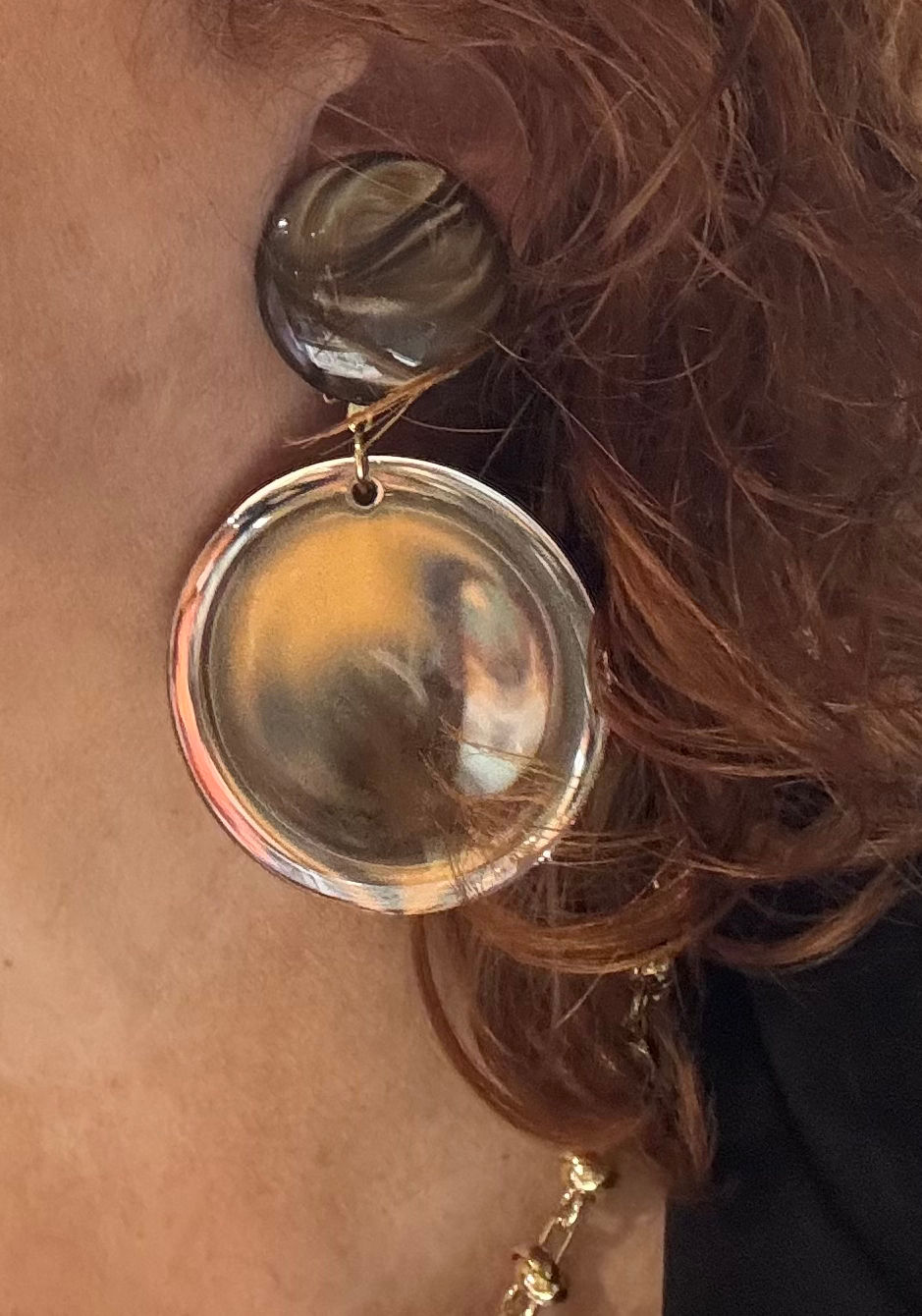 Miniature : Francine Bramli boucles d’oreilles clips miroirs marron  