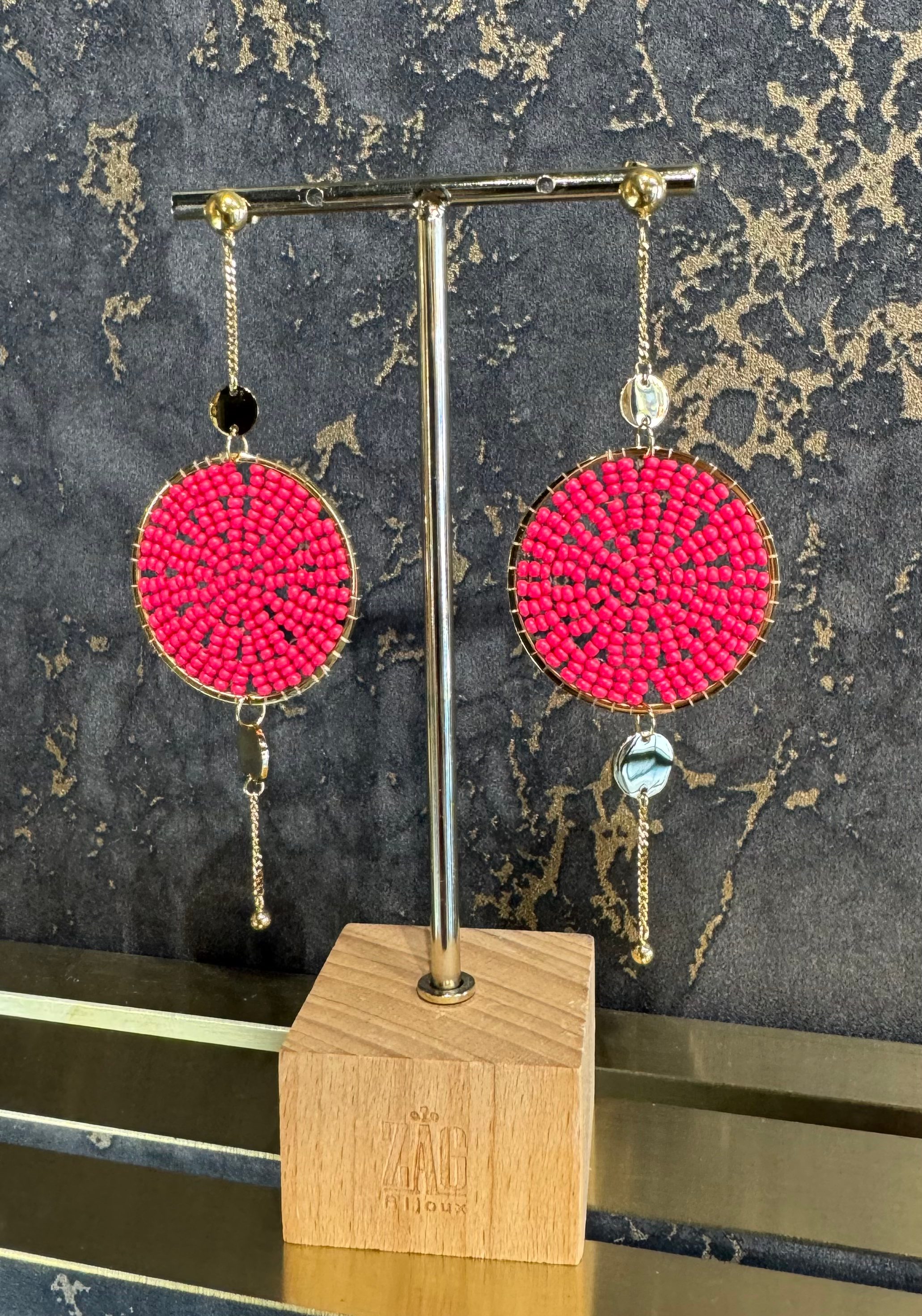 Zag boucles d’oreilles Méline fushia