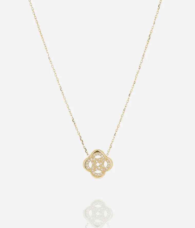 Zag collier Éternel acier doré