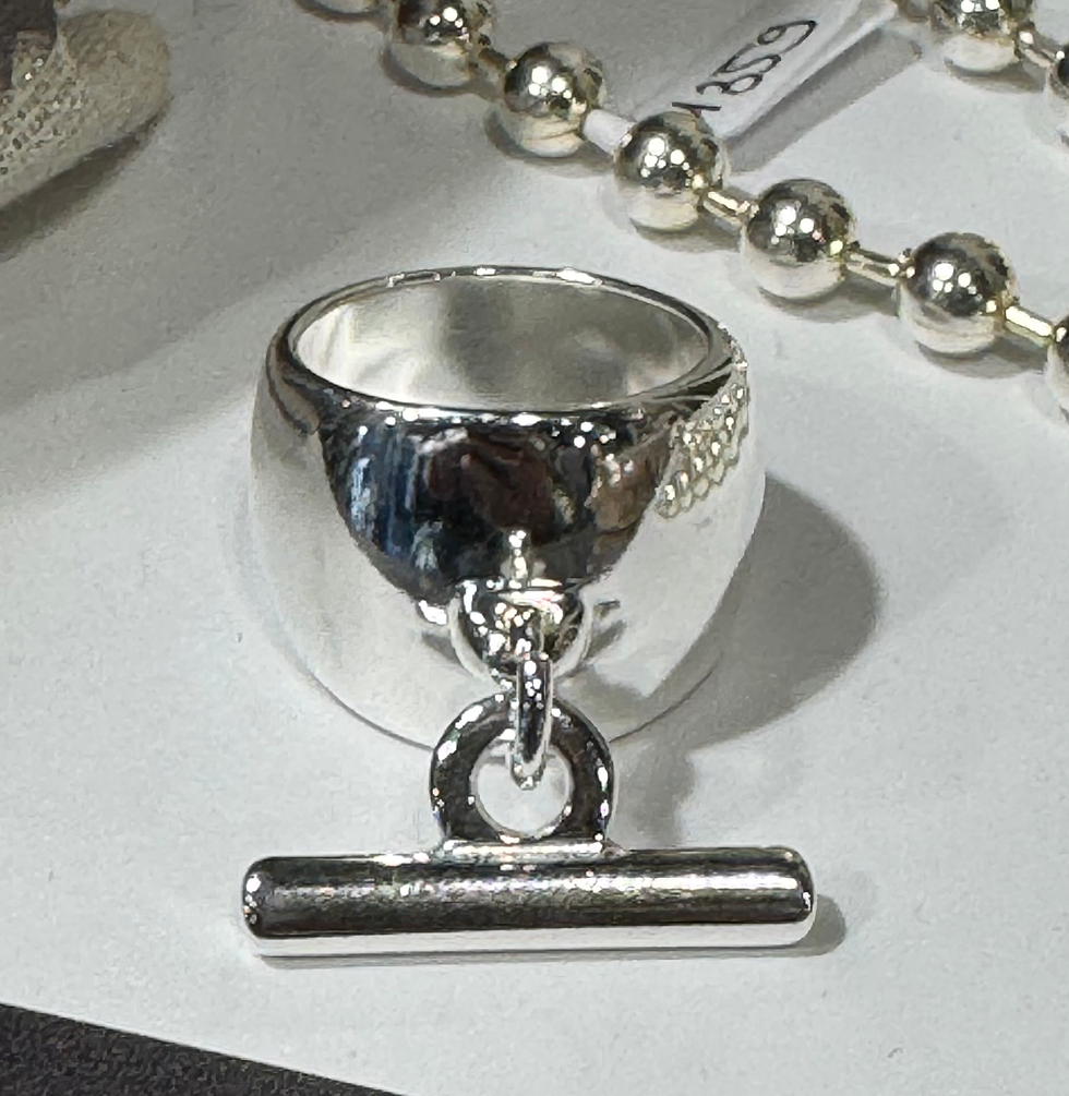 Secret de cuir by Regine bague pampille barre ref1402