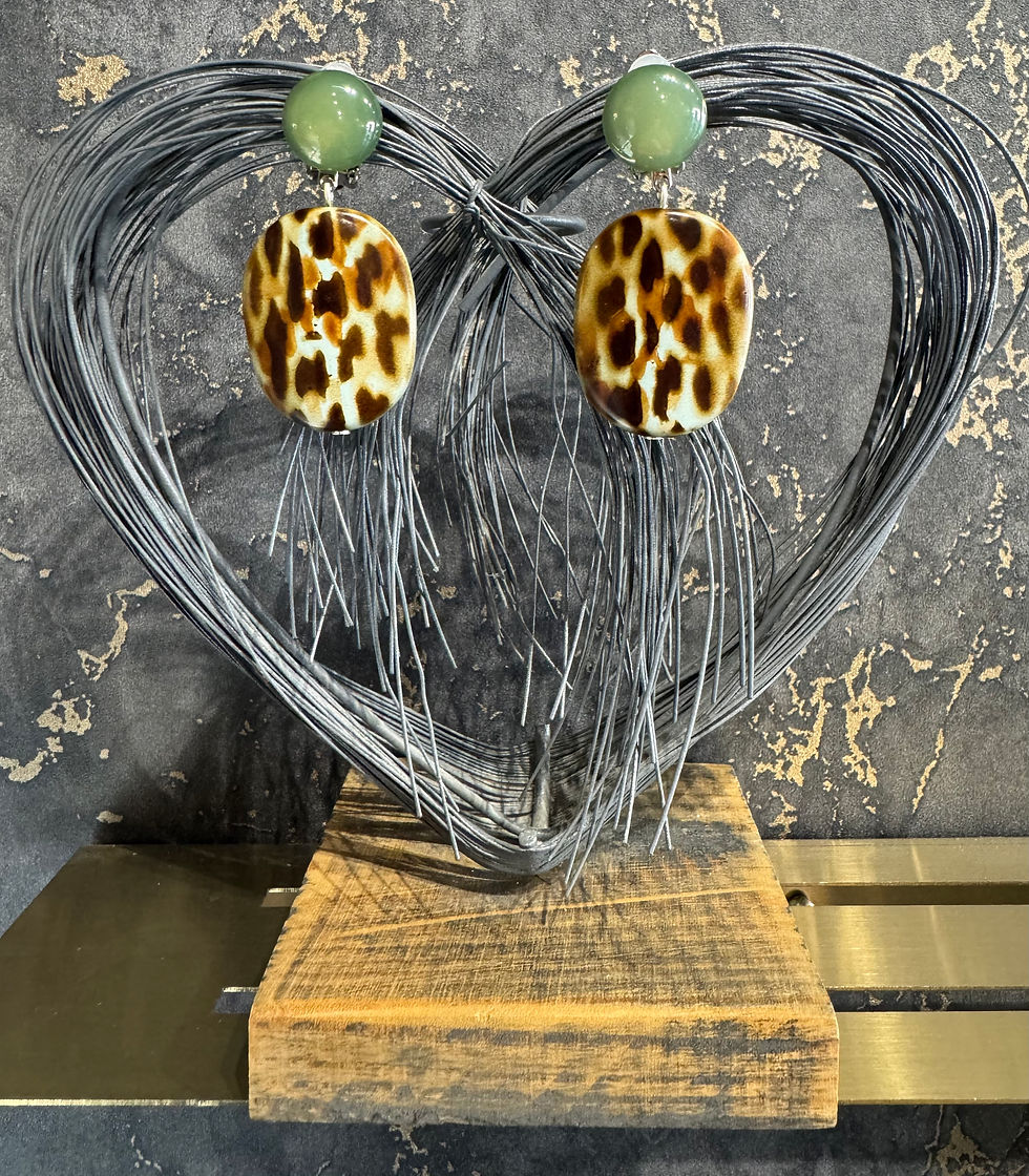 Miniature : Francine Bramli boucles d’oreille clips Leo vert kaki