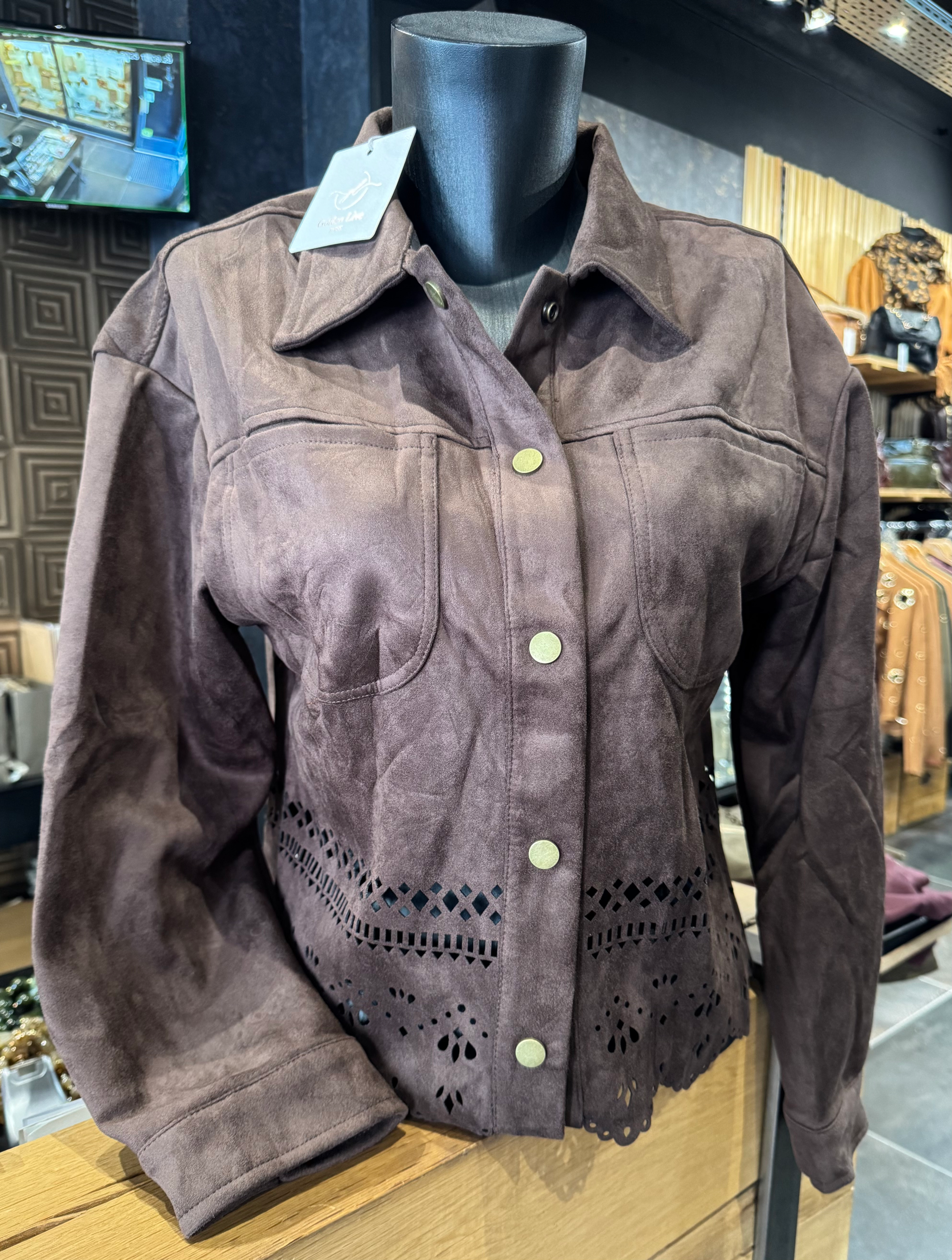 Veste suedine Keren chocolat