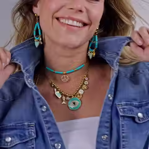 Miniature : Madamirma Collier Tropical Blue 