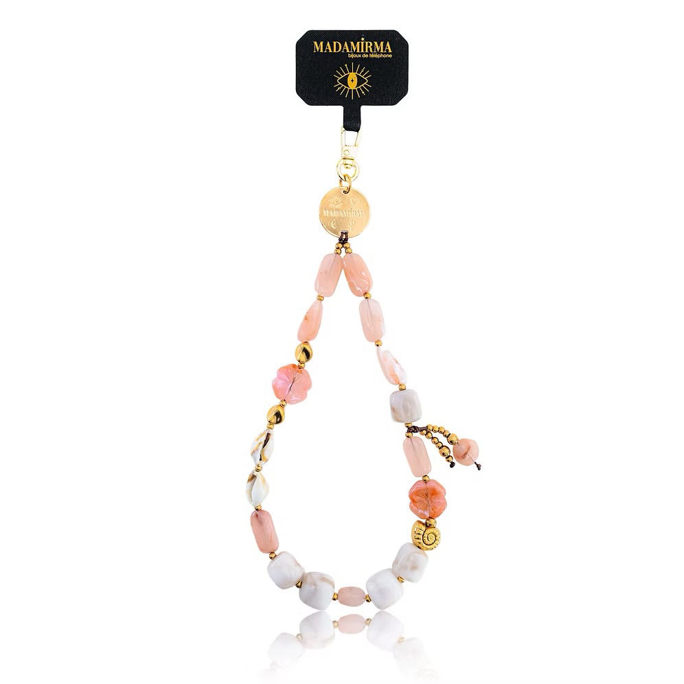 Madamirma bijou de téléphone mi long rose pale