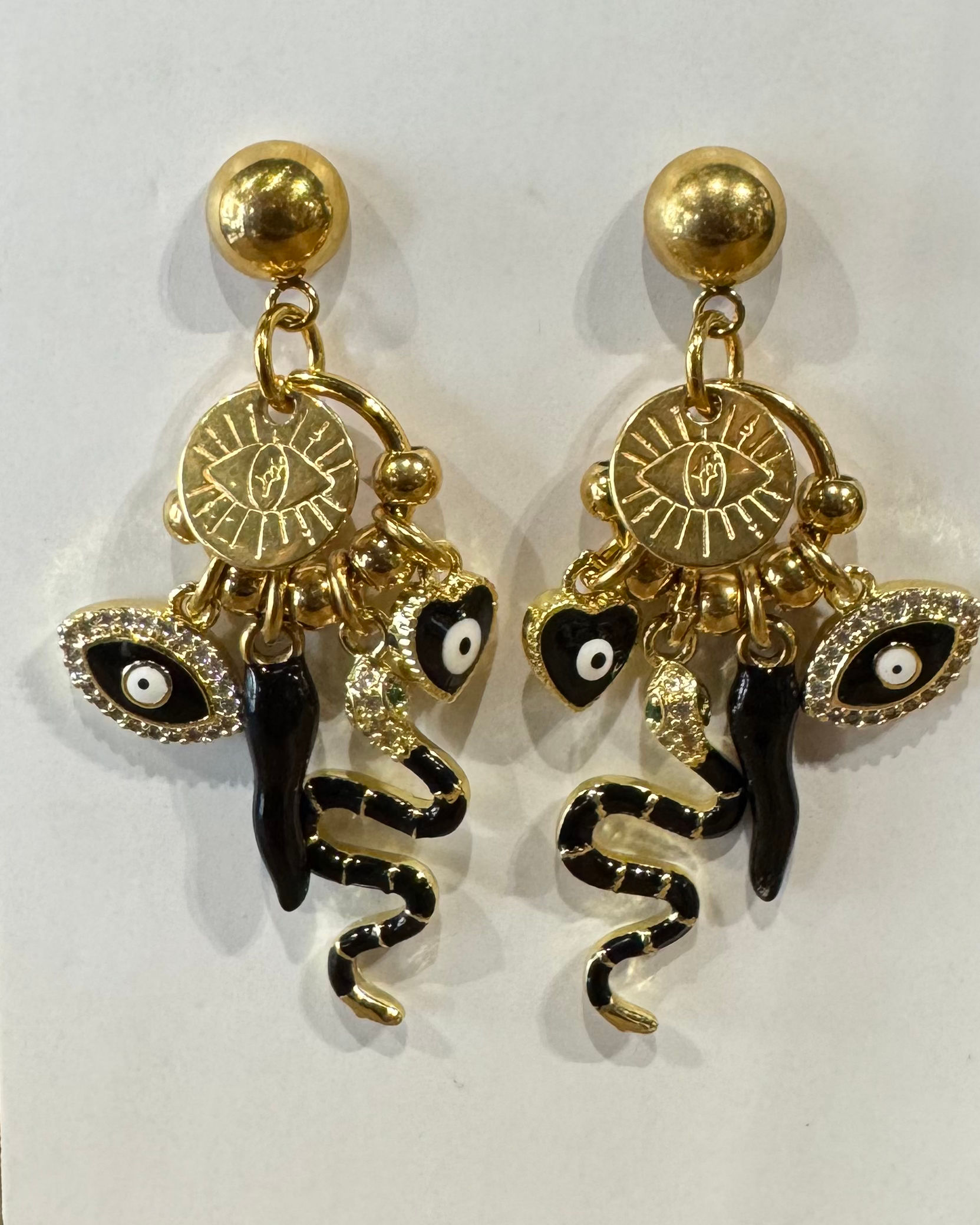 Madamirma boucles d’oreilles amulettes œil et serpents