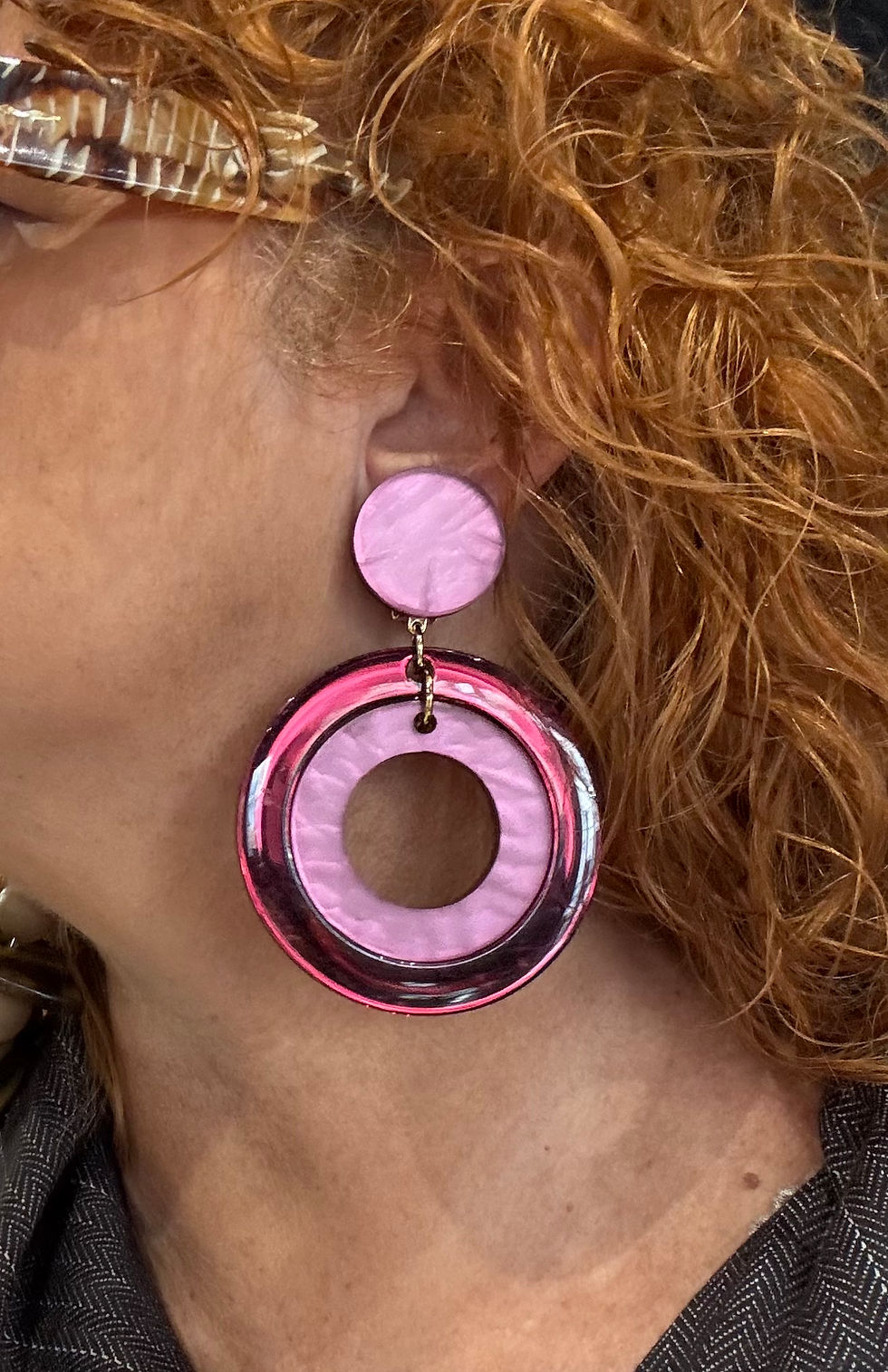 Miniature : Francine Bramli boucles d’oreilles clips Veronica double prune 