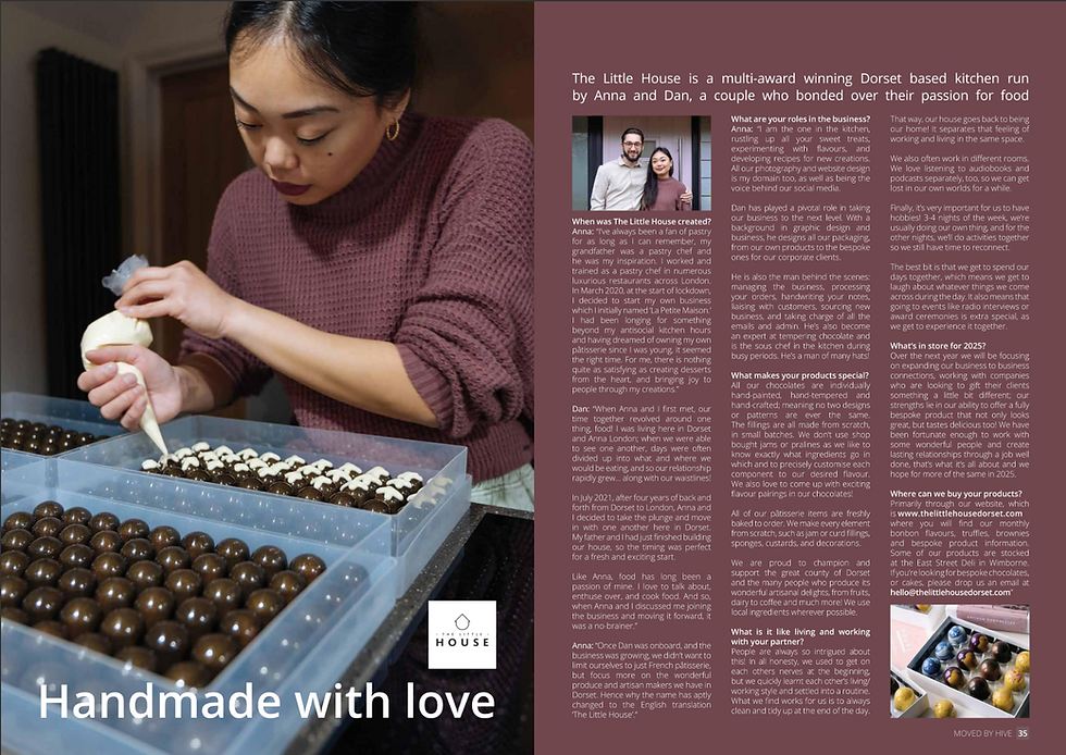 The Little House dorset artisan gourmet handmade chocolates small business bespoke customised personalised events corporate gifting foodie postal gifts